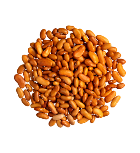 A pile of brown beans on a black background.